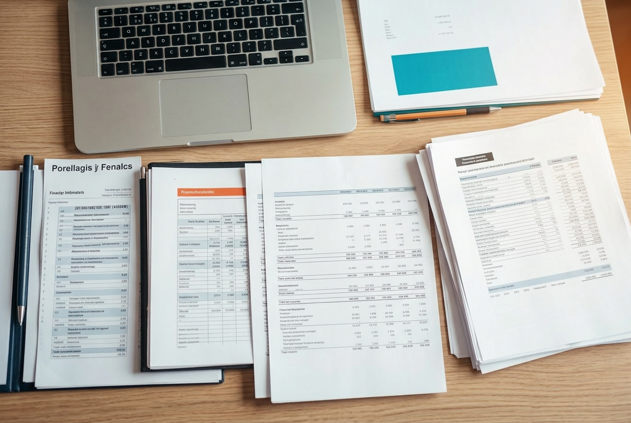 Bookkeeper reviewing financial reports